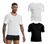 VINELEA 2pcs Men’s Breathable Underarm Sweat pads Underarm Sweat Pads shirt for Men Sweat Proof Shirts for mesh design (UK, Alpha, XL, Regular, Regular, BLACK WHITE)