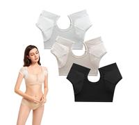 VINELEA 3pcs Lady’s Breathable Underarm Sweat Vest Armpit Sweat Proof Pads Women’s Absorbing Underarm Sweat for wrapping design (BLACK WHITE BEIGE, L)