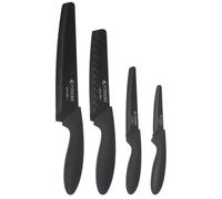 Viners Assure 4 Piece Knife Set Stainless Steel Blades with Squared Tips for Safety, Soft Grip Handles, Non-Stick Coating, Rust-Resistant, Includes