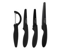 Viners Assure 4 Piece Peel and Prep Knife Set Stainless Steel Blades with Squared Tips for Safety,Rust-Resistant