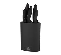 Viners Assure 5 Piece Knife Set with Stylish Soft Touch Universal Block Stainless Steel Blades with Squared Tips for Safety, Non-Stick Coating