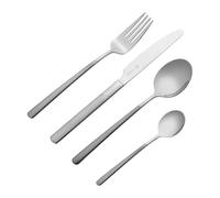 Viners Atlanta 16 Piece Cutlery Set Stainless Steel, Brushed Satin Finish Includes Knives, Forks, Spoons Rust-Resistant, Dishwasher Safe Ideal for Home, Party, Restaurant