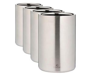 Viners Barware Silver 1.3 Litre Double Wall Wine Cooler (Pack of 4)