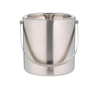 Viners Double Wall Ice Bucket 1.5 L | Stainless Steel with Polished Silver Finish | Insulated Lid | Fold Away Handle