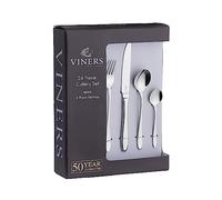 Viners Eden 24 Piece Elegant Mirror Polished Stainless Steel Flatware Gift Box, 18/10 Silver Cutlery