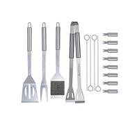 Viners Everyday 16 Piece Silver Stainless Steel Barbecue Tools Set | Comprehensive set of 16 professional barbecue tools for commercial grilling, catering events, and high-volume kitchens.