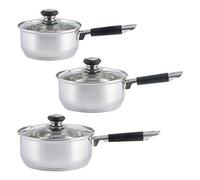 Viners Everyday 3 Piece Stainless Steel Sauce Pan Set with Glass Lids