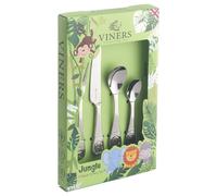 Viners Jungle Kids Cutlery Set | Children?s Mirror Polished Flatware Gift Box with 25 Year Guarantee | for Ages 1-5 | 18/0 Stainless Steel, 4 Piece