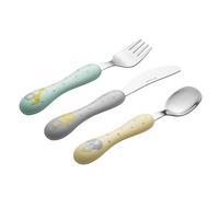Viners Kids First Cutlery Set - Toddler’s Textured Easy Grip Flatware Gift Box - 18/0 Stainless Steel, 3-Piece