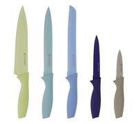 Viners Latimer Knife Set | Ombre Gradient Design | Non-Stick Coated Blades| Soft Touch Handles| Carving, Bread, Utility & Paring Knives | Set of 5