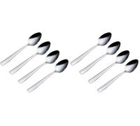 Viners Purity 4 Piece Teaspoon Set |18/0 Stainless Steel | Flared Handle Design, Mirror Polish | Serves 4 | Dishwasher Safe (Pack of 2)
