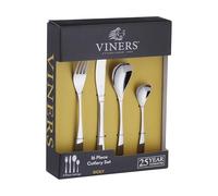Viners Sicily 16 Piece Cutlery Set | Stainless Steel Flatware, Mirror Finish, Dishwasher Safe & Rust Resistant, Everyday Dining & Entertaining, British Heritage Brand