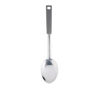 Viners Soft Grip Solid Spoon | Stainless Steel Cooking Spoon with Soft-Touch Handle, Hanging Loop & Dishwasher Safe Design | Grey & Silver Kitchen Utensil