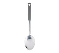 Viners Soft Grip Solid Spoon | Stainless Steel Cooking Spoon with Soft-Touch Handle, Hanging Loop & Dishwasher Safe Design | Grey & Silver Kitchen Ut