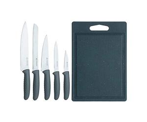 Viners Speckle 5 Knives with Plastic Cutting Board; Chef, Small Chef, Bread, Utility & Paring Knives, Stainless Steel, 0305.192