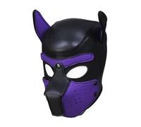 VineRy Halloween Party Masks Dog Hood Mask Cosplay Full Head+Ears Halloween Party Latex Mask (Purple)