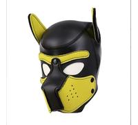 VineRy Halloween Party Masks Dog Hood Mask Cosplay Full Head+Ears Halloween Party Latex Mask (Yellow)