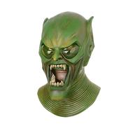 VineRy Latex Masks Horror Halloween Mask Green Goblin Cosplay Masks Full Head Latex Mask Haunted House Props Party Supplies Unisex (Black)