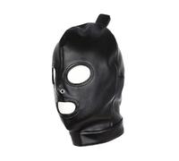 VineRy Latex Unisex Hood Mask Sexy PU Leather Masks Men Women Cosplay Hair Ponytail Chest Belt Headgear Sexy Cosplay Accessory (Black)