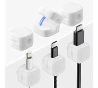 VINEST 6PCS Cable Clips Tidy Magnetic, Cable Tidy Holder Self Adhesive, Magnetic Cable Holder for Charging Cables Hdmi Usb Audio Cables, Wire Tidy for Nightstand Kitchen Office Supplies (White)