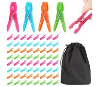 VINEST 72PCS Windproof Clothes Pegs, Non Slip Rust Resistant Plastic Washing Pegs with Storage Bag, Strong Grip for Washing Line Food Bags and Photos