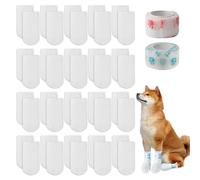 VINEST Disposable Dog Shoes, 40Pcs Dog Socks Paws Stop Licking for Pets 17-23kg, 2 Self Adhesive Bandages for Injured Paws Waterproof Dirty Protection for Outdoor Walking (M)