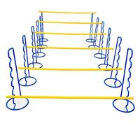 Vinex Six large agility hurdles with seven heights up to 48 cm - Training Hurdle for all kind of Sports