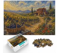 Vineyard Landscape Painting in Van Gogh Style Jigsaw Puzzle, 1000 Piece | For Christmas and winter evenings: Adult jigsaw puzzle with 1000 pieces works as both a festive gift and an indoor activity.