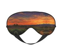 Vineyard Sunset Print Satin Sleep Mask & Eye Mask | Deep Dream Sleep Masks for Women & Men | Soft Sleeping Eye Mask to Nourish Skin