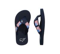 vineyard vines Boys Flag Foam Flip Flops (Little Kid/Big Kid), Blue Blazer, 10 Little Kid