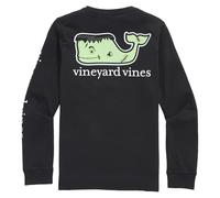 vineyard vines Boys' Glow-in-The-Dark Franken-Whale Long-Sleeve Pocket Tee, Jet Black, 7