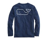 Vineyard Vines Boys Long-Sleeve Vintage Whale Pocket Tee, Blue Blazer, M