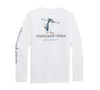 vineyard vines Boys' Waffle Brrreak Long-Sleeve Pocket Tee, White Cap, L