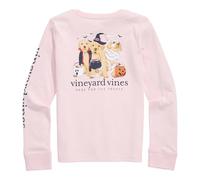 vineyard vines Girls' Here for The Treats Long-Sleeve Pocket Tee, Flamingo, S