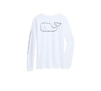 Vineyard Vines Men's Long Sleeve Vintage Whale Pocket Tee T-Shirt, White Cap, Large