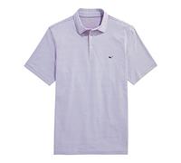 vineyard vines Men's Bradley Short Sleeve Stripe Sankaty Performance Polo Shirt, Hibiscus Tejeda, Large