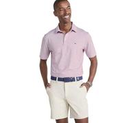 vineyard vines Men's Bradley Stripe Sankaty Polo, White/Lighthouse Red, Medium