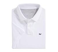 Vineyard Vines Men's Edgartown Pique Polo Shirt, White Cap, Large