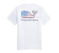 Vineyard Vines Men's Flag Whale Short Sleeve Pocket Tee T-Shirt, White Cap, XL