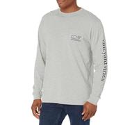 Vineyard Vines Men's Long Sleeve Vintage Whale Pocket T-Shirt, Heather Gray, XL