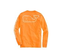 Vineyard Vines Men's Long-Sleeve Vintage Whale Pocket Tee, Nautical Orange, Large
