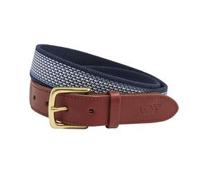vineyard vines Men's Micro Whale Classic Canvas Club Belt, Nautical Navy, 42
