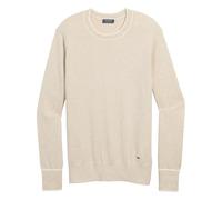 vineyard vines Women's Cotton Cashmere Heritage Tipped Crew Neck Sweater, Oatmeal Heather, Small