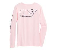 Vineyard Vines Women's Long Sleeve Vintage Whale Pocket T-Shirt, Flamingo, M