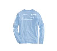 vineyard vines Women's Long-Sleeve Vintage Whale Pocket Tee, Jake Blue, S