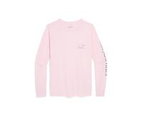 Vineyard Vines Womens Plus Size Long Sleeve Whale Print Tee, Pink Drink, M