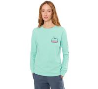 Vineyard Vines Women's Ski Lift Logo Box Long-Sleeve Tee, Aqua Haze, M