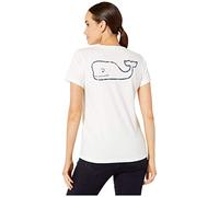 vineyard vines Women's Whale Pocket Tee, White Cap, XL