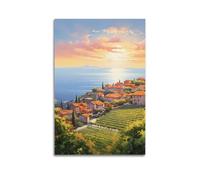 Vineyards Sunset Watercolor PaintingClassic Aesthetic Poster Decorative Painting Canvas Wall Art Living Room Poster Bedroom PaintingUnframe-style 12x18inch(30x45cm)