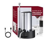 Vinflow Electric Wine Aerator Decanter,Rechargeable Electric Wine Decanter with Pourer,Measured Wine Aerator Pourer Spout with Base & Hold-to-Pour Modes